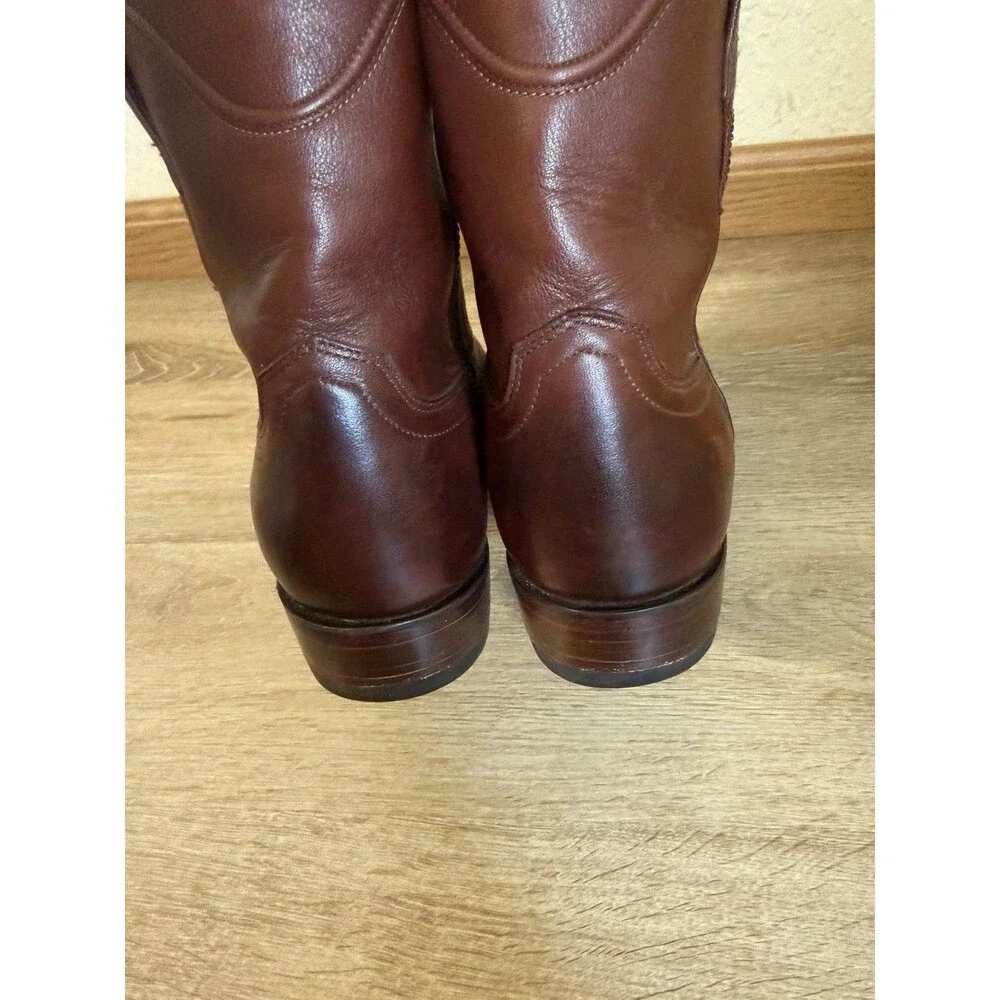 Tecovas The Dane Men’s Brown Leather Boots Side Zip Size 9.5 EE Western